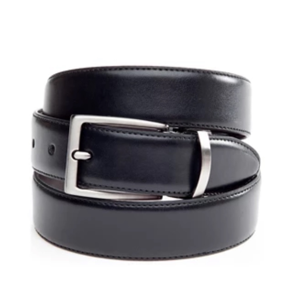 Saddlebred 1.25” Leather Reversible Brushed Nickle Belt Black Brown 42w $34 lcsr